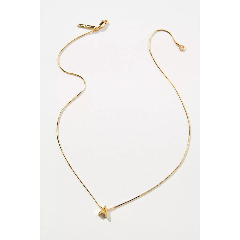 New Anthropologie Serefina Dainty Monogram 14K Gold Plated Necklace "U"  $60