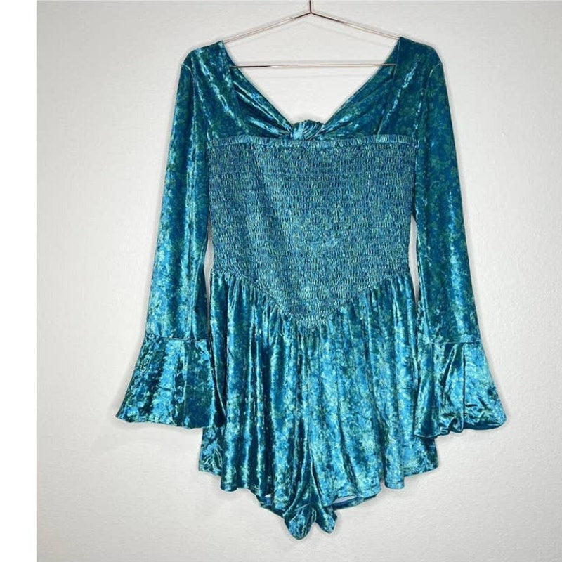 Free People Bali Tightrope Bali Romper Smocked Corset