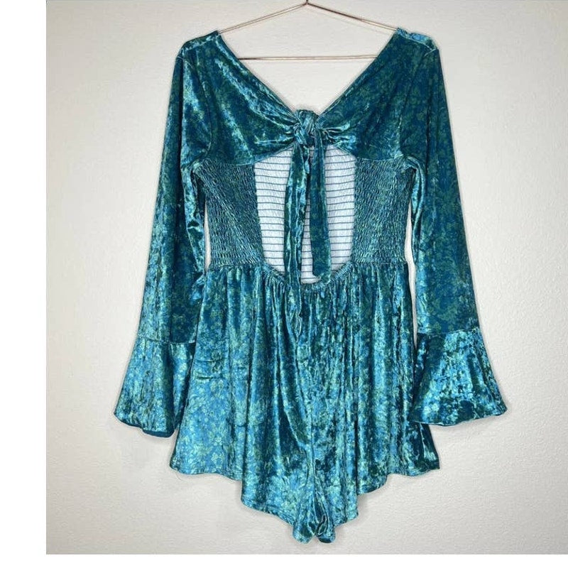 Free People Bali Tightrope Bali Romper Smocked Corset