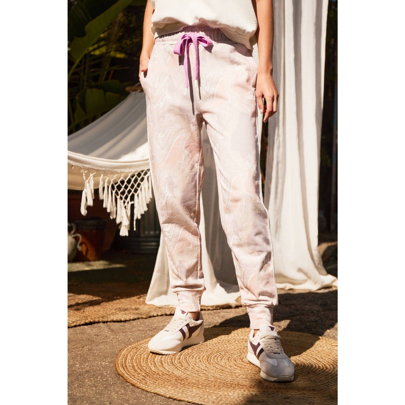 New Anthropologie The Upside Long Island Marbled Joggers $169 X-SMALL / US 4
