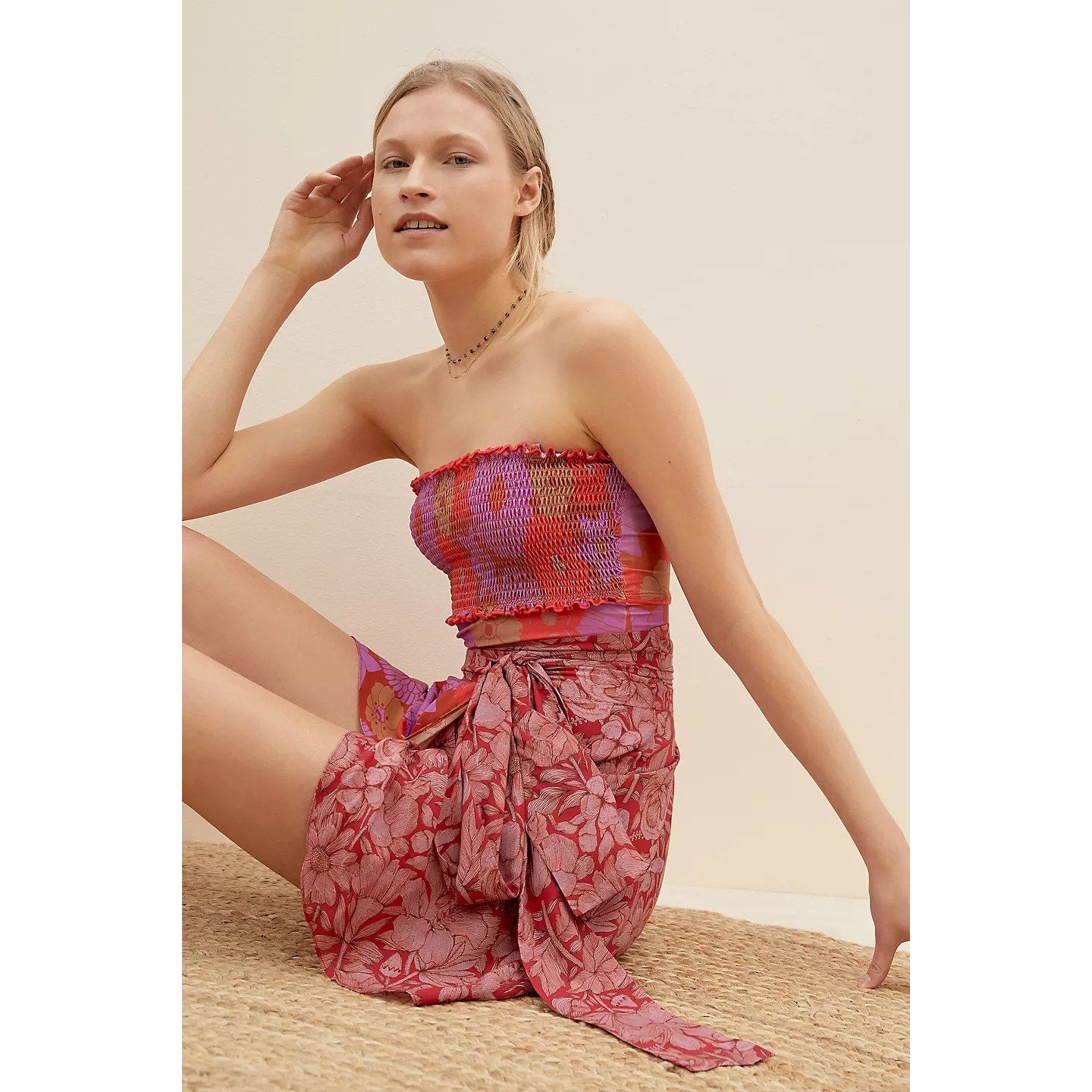 New Anthropologie x Carolina K Kinsale Wrap Mini Skirt $148 MEDIUM Floral