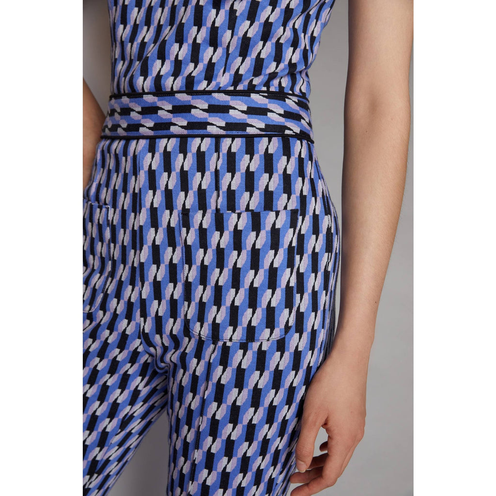 New Anthropologie Maeve Ponte Wide-Leg Jumpsuit $160 Medium Blue
