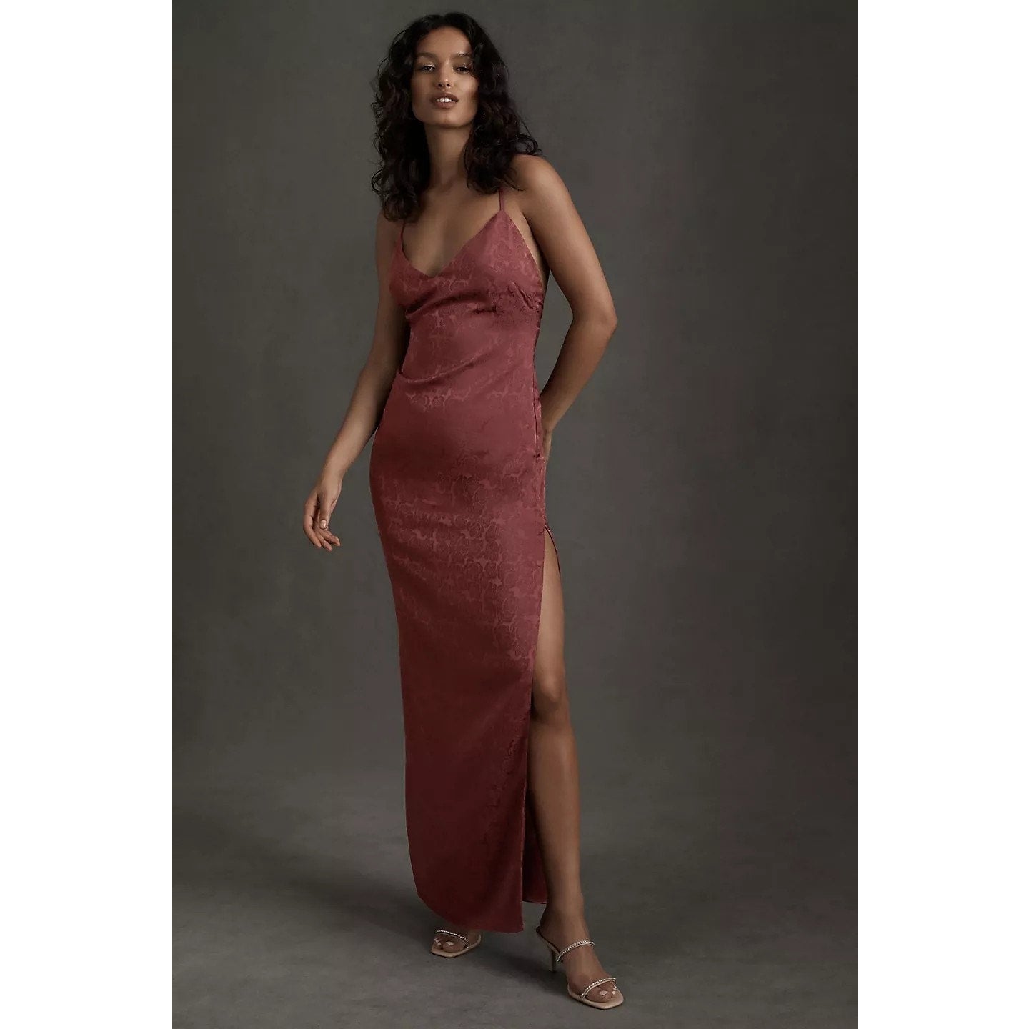 New Anthropologie Fame and Partners Arya Jacquard Slip Maxi Dress Size 6 $269