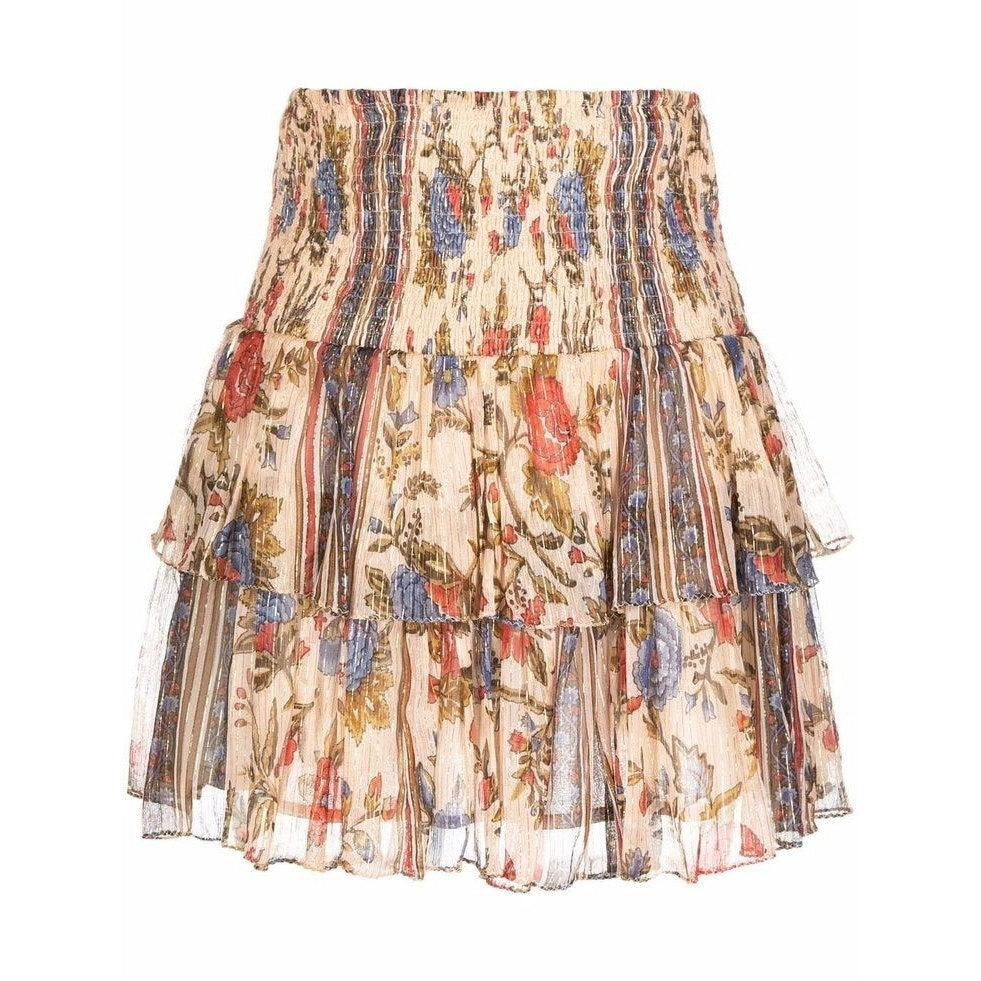 New Anthropologie MES DEMOISELLES Floral Tiered Mini Skirt  $230 SIZE 4 (36)