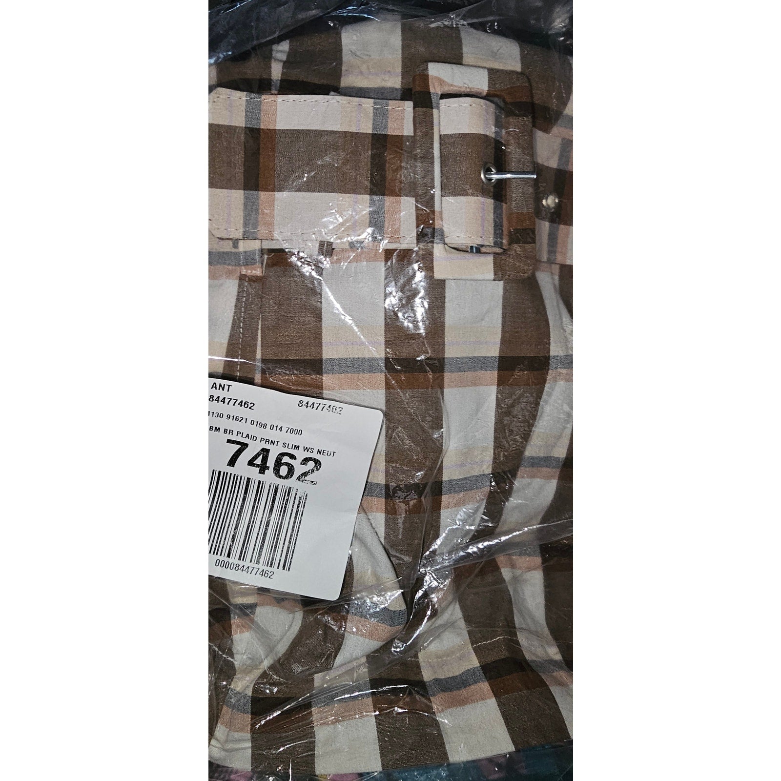 New Anthropologie Maeve Belted Square-Neck Plaid Midi Dress $170 LARGE Brown