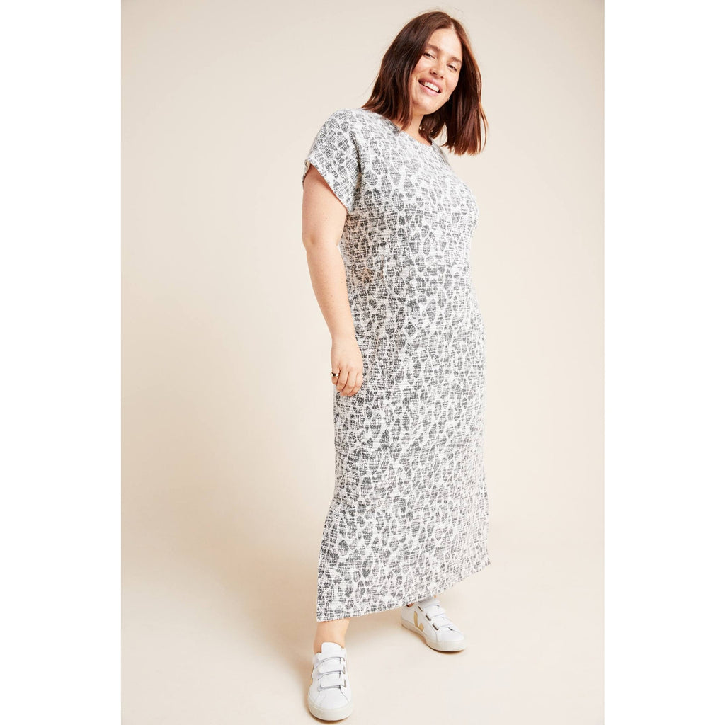 Anthropologie Dolan Left Coast Taleen Textured Midi Dress Plus 1X Gray Anthropologie