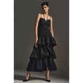 New Anthropologie Free People ELLIATT Ruched Aspen Maxi Dress $260 BLACK XS