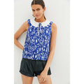 New Anthropologie Maeve Pintucked Floral Blouse $120 SIZE 4 Blue Retro Abstract