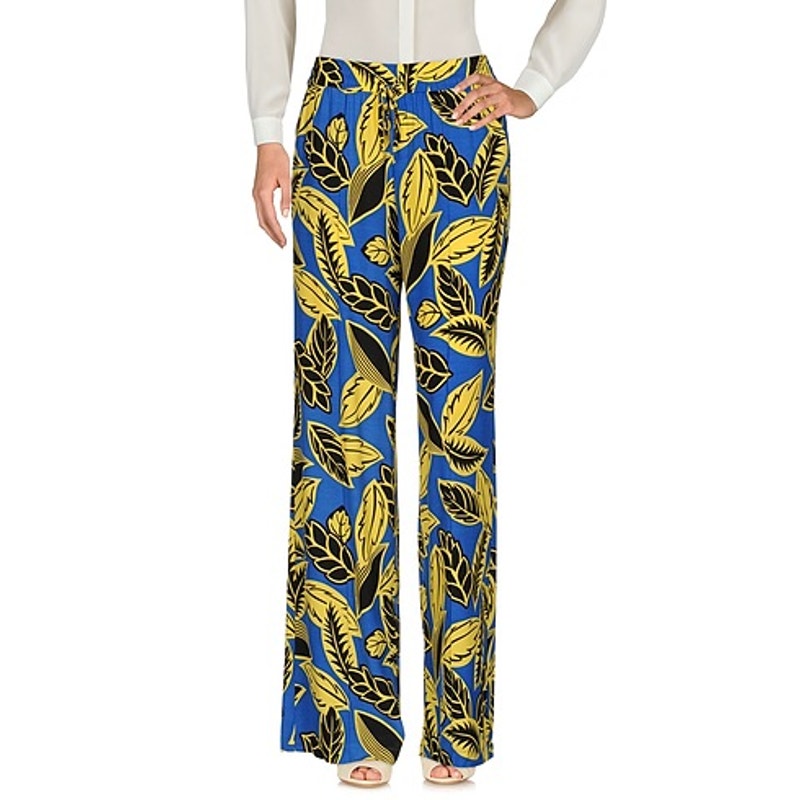 New MOSCHINO Boutique Leaf Pants $272 SIZE 6 Blue Elastic Drawstring Waist