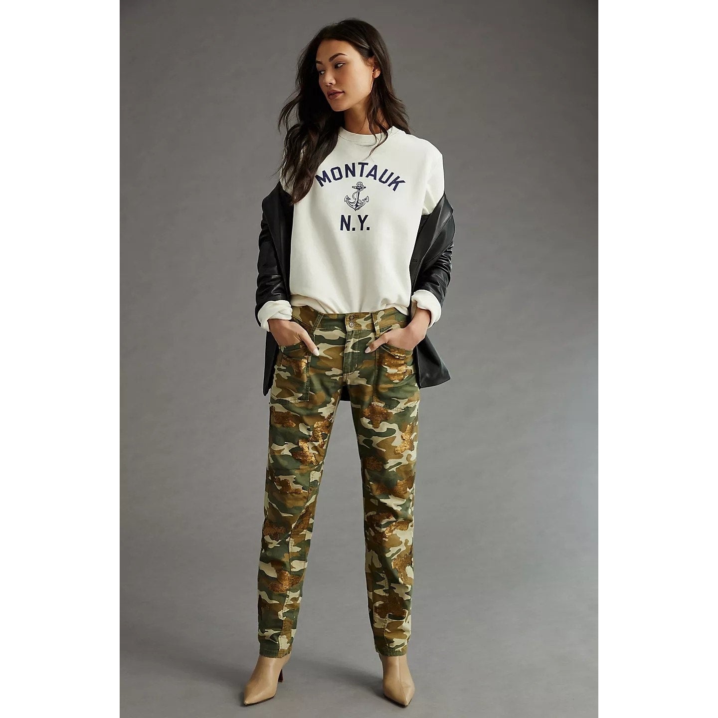 New Anthropologie Pilcro The Wanderer Sequined Low-Rise Pants SIZE 27T