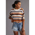 New Anthropologie by Maeve Striped Open-Back Poncho $118 ONESIZE Knit