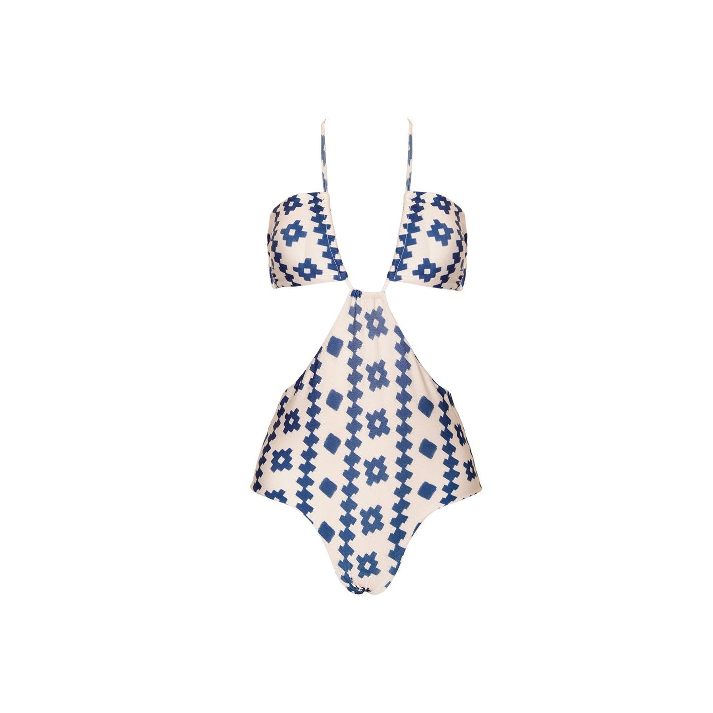 New Anthropologie Encantadore Leti Blueguer Geo One-Piece Swimsuit $160 SMALL
