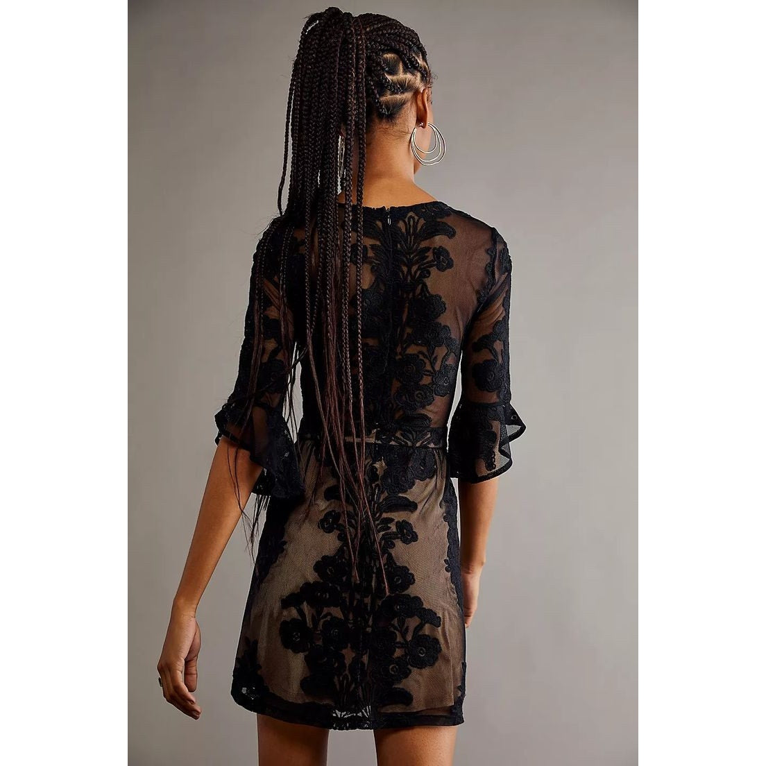 New FREE PEOPLE For Love & Lemons Temecula Mini Dress $248 X-SMALL Black