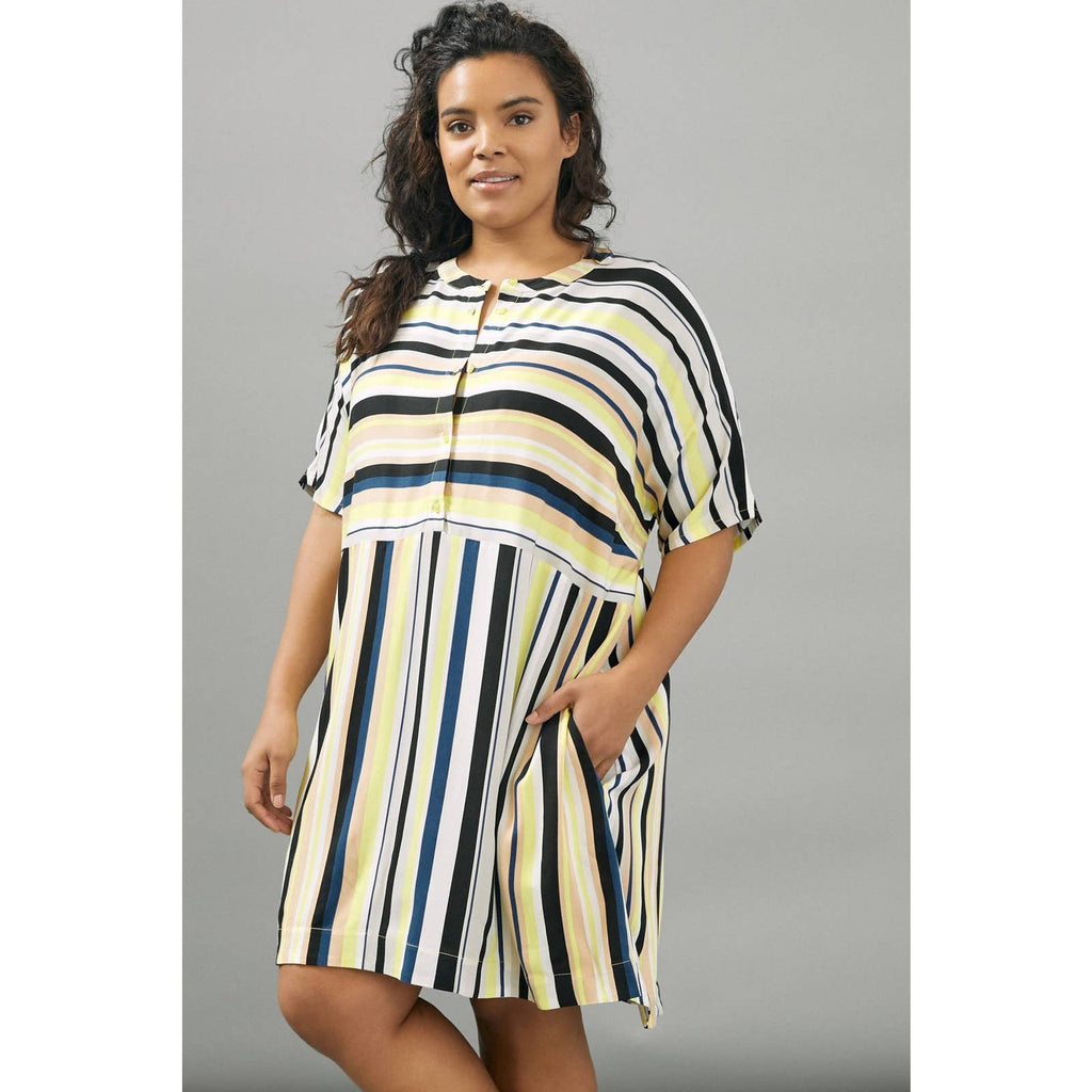 New Anthropologie Peter Som Naxos Striped Tunic Dress $148 XS/S Yellow