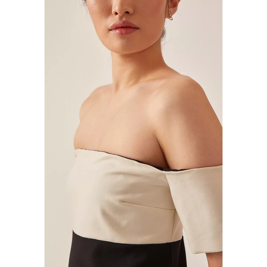 New Anthropologie Maeve Colorblock Knit Mini Dress $160 XXS B&W