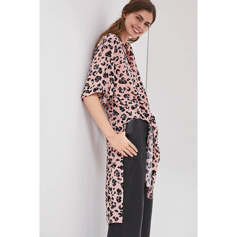 New Anthropologie Maeve Rita Abstract Button Tunic Blouse $88 X-SMALL Whimsical