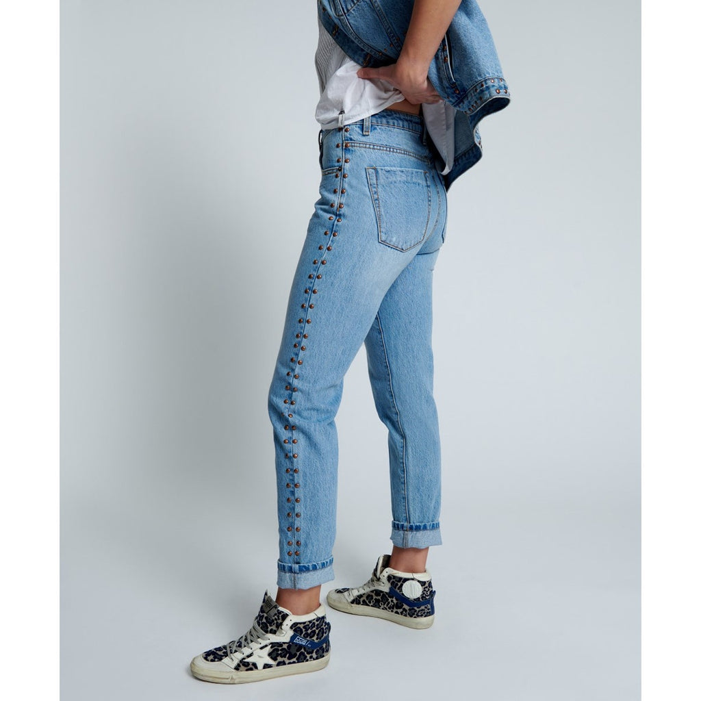 New One Teaspoon Studded High Waist Awesome Baggies Denim Jeans $180 SIZE 26