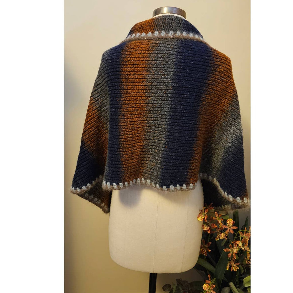 Tambour Paris ILLUSION Shawl-Vest French Merino Wool Onesize *RARE Tambour Paris