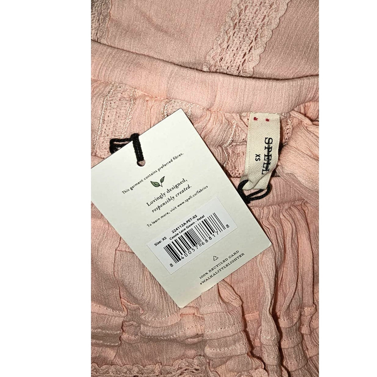 New Free People x Spell Cassie Off The Shoulder Lace Gown $299 X-SMALL Pink Free People
