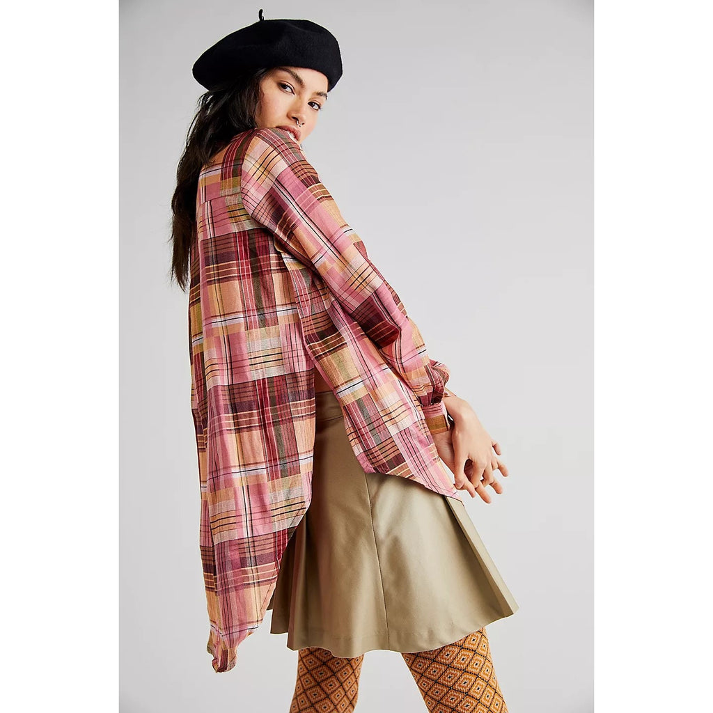 New Free People MES DEMOISELLES Kuri Button Shirt $220 US 2 (34) Long Sleeve