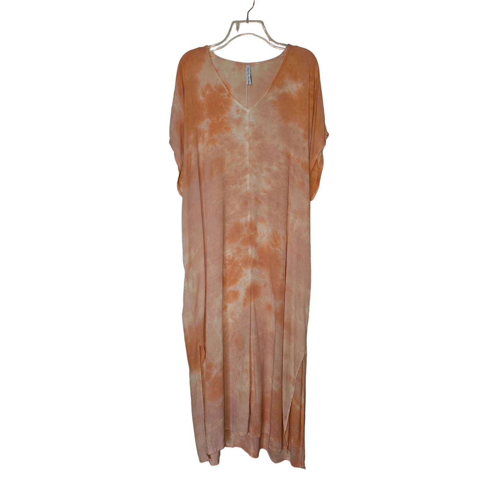 New Rachel Pally Tie Dye Rae Dress Maxi Caftan $298 SMALL Sorbet