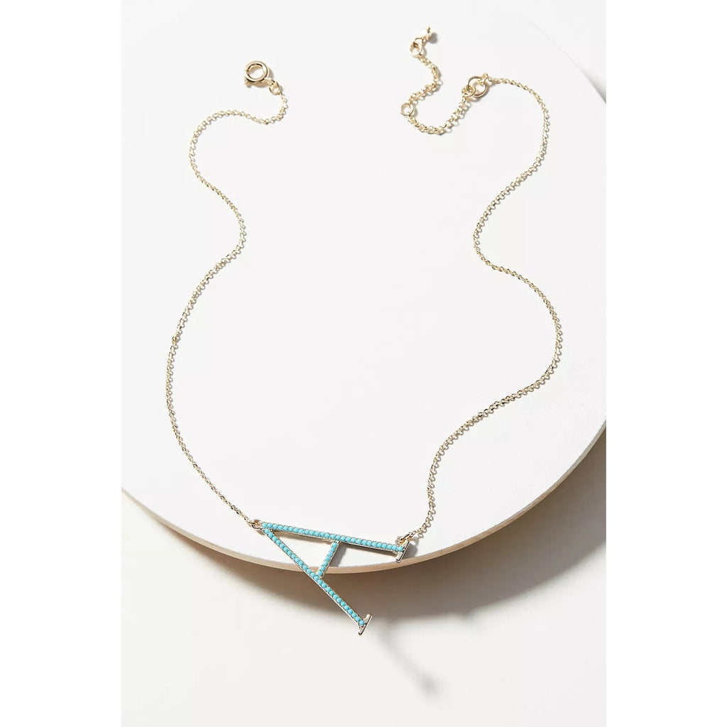 New Anthropologie BETH WARD Pave Monogram Necklace "U" $48