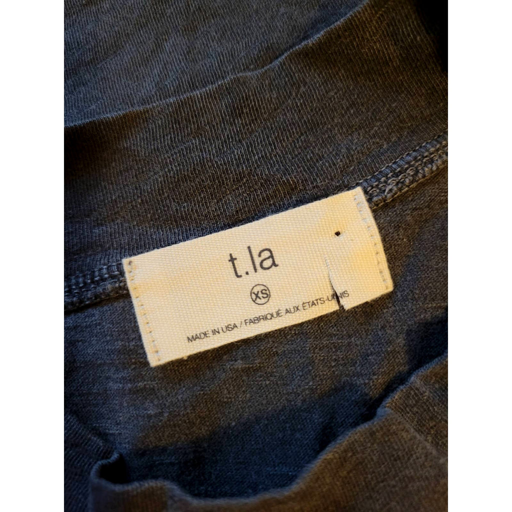New Anthropologie Vlada Pintucked Top by T.La  $48 BLACK XS Heathered Cotton