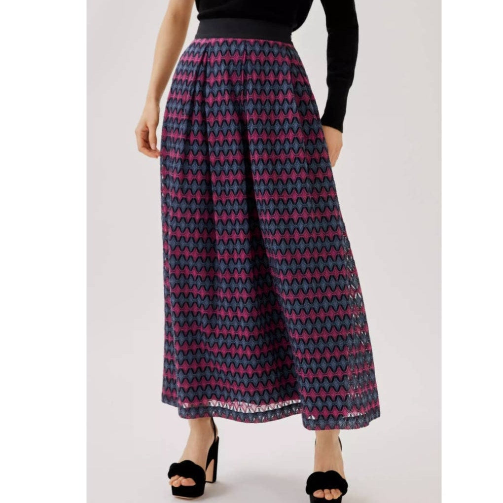 New Anthropologie Let Me Be Textured Geo Maxi Skirt $160 SMALL Purple Motif