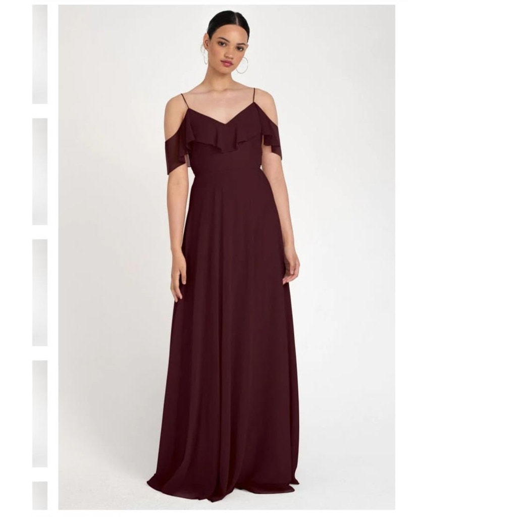 New Anthropologie BHLDN Jenny Yoo Mila Maxi Dress $285 SIZE 10 Hibiscus Red
