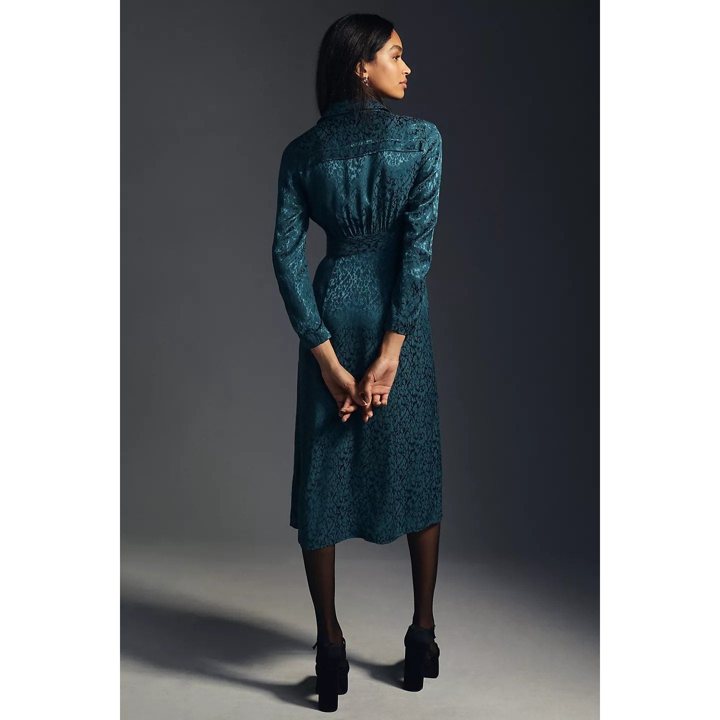 New By Anthropologie Button Front Blazer Wrap Dress $180 SIZE 6 Indigo Midi