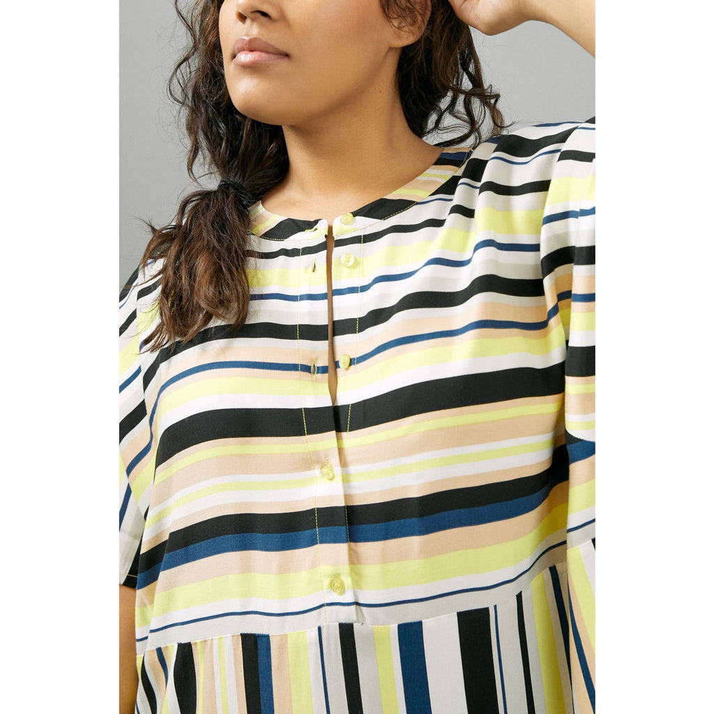 New Anthropologie Peter Som Naxos Striped Tunic Dress $148 XS/S Yellow