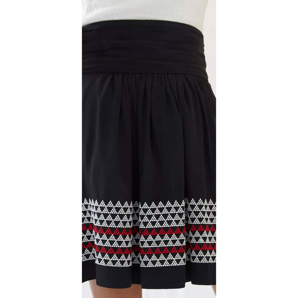 New Anthropologie Magali Pascal Embroidered Mini Skirt $260 X-SMALL Black