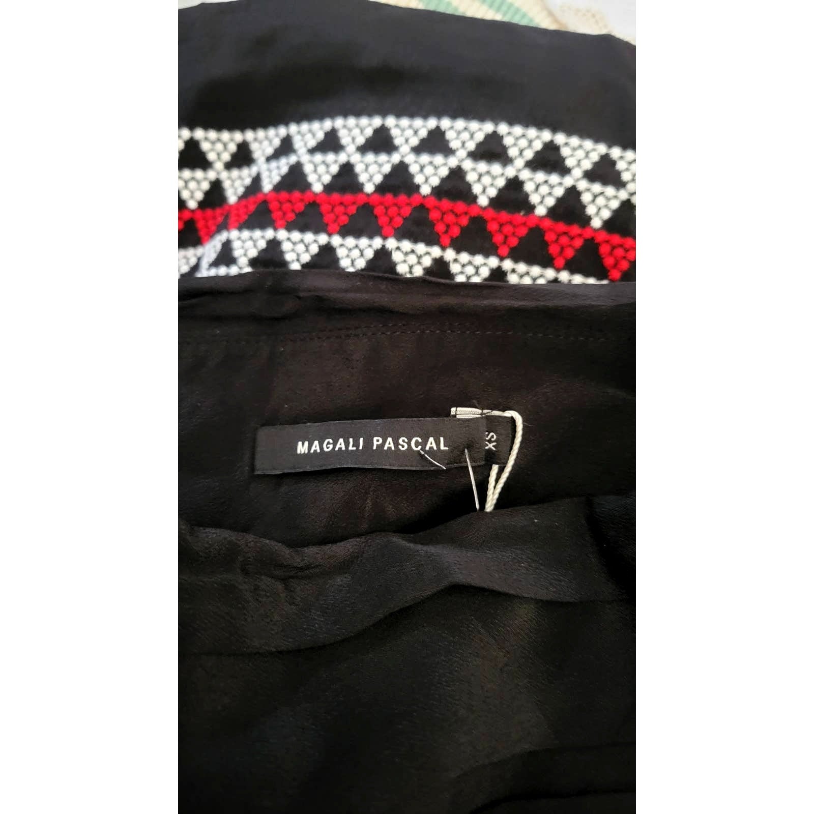 New Anthropologie Magali Pascal Embroidered Mini Skirt $260 X-SMALL Black