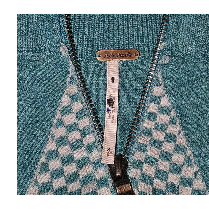 Free People Lucy Half Zip Pullover Sweater Top