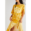 New Free People Alyssa Wrap Boho Maxi Dress MEDIUM $128 Yellow
