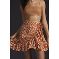 New Anthropologie Hutch Wrap Mini Skirt $130 PLUS 1X Orange Motif