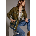New Anthropologie Pilcro Plaid Contrast Shirt Jacket $140 X-SMALL Green Motif