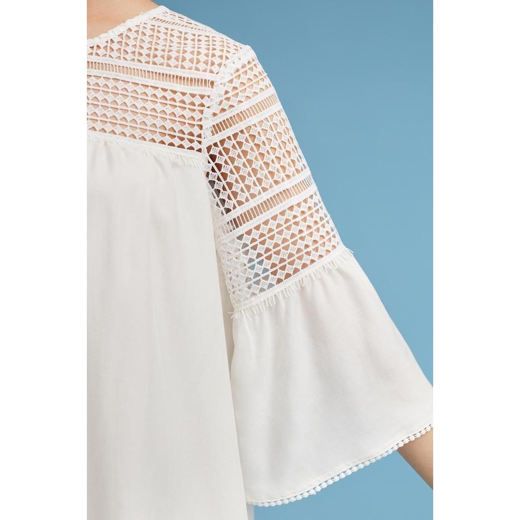 New Anthropologie COREY LYNN CALTER Lace Cutout Mini Dress $178 Small Petite