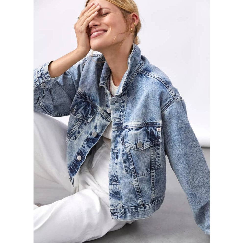 New Anthropologie AG The Mirah Denim Button Jacket $245 SMALL