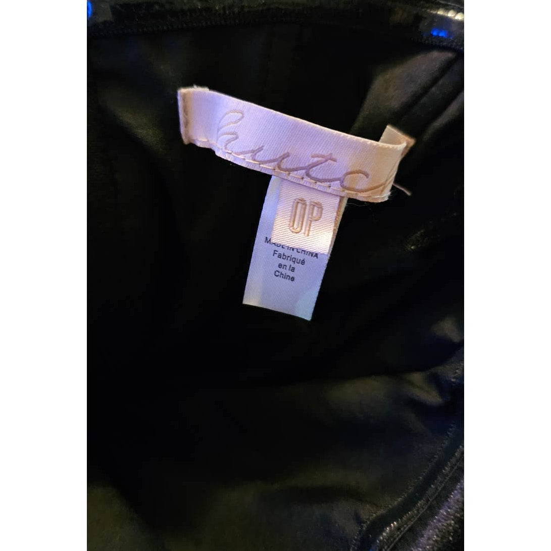 New Anthropologie Hutch Velvet Corset Top $148 SIZE 0P Black Off The Shoulder