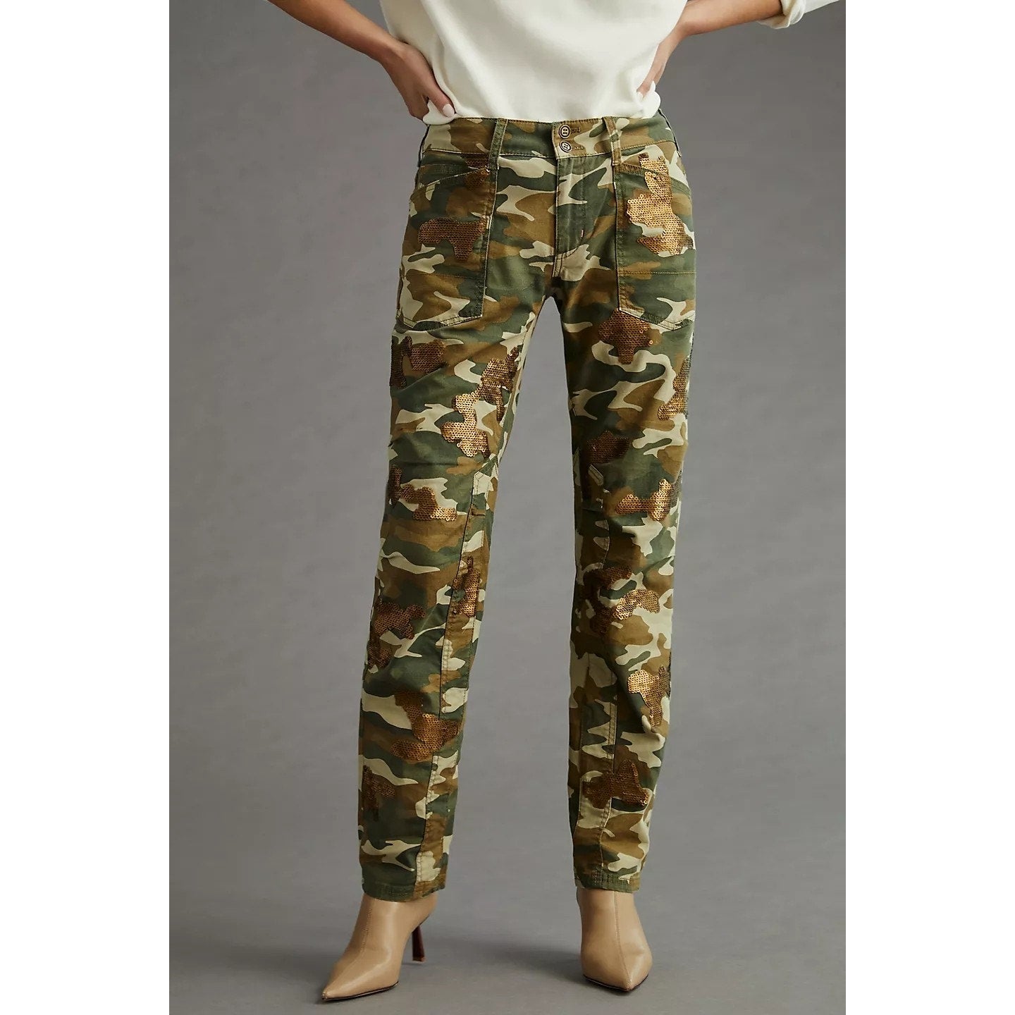 New Anthropologie Pilcro The Wanderer Sequined Low-Rise Pants SIZE 27T