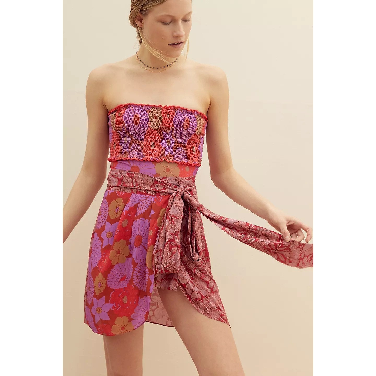 New Anthropologie x Carolina K Kinsale Wrap Mini Skirt $148 MEDIUM Floral