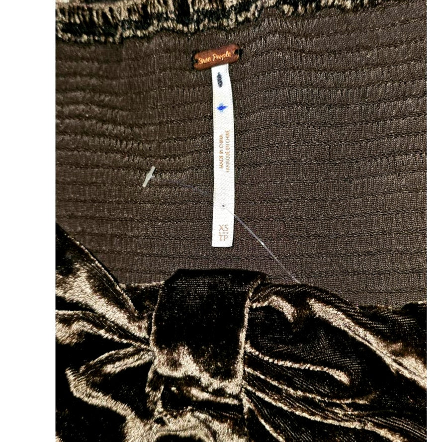 Free People Bridgette Long Sleeve Velvet Top