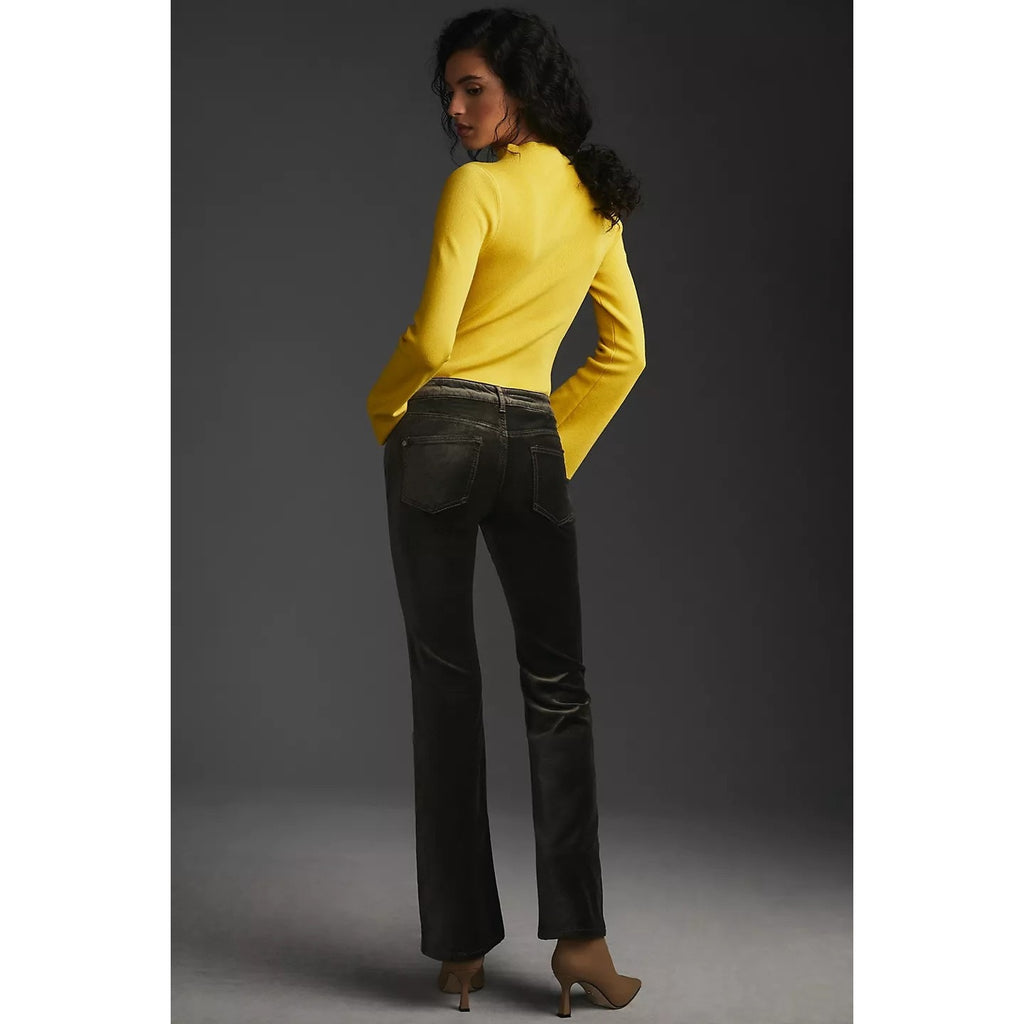 New Anthropologie Pilcro Demilune Mid-Rise Bootcut Velvet Jeans $148 33P Gray