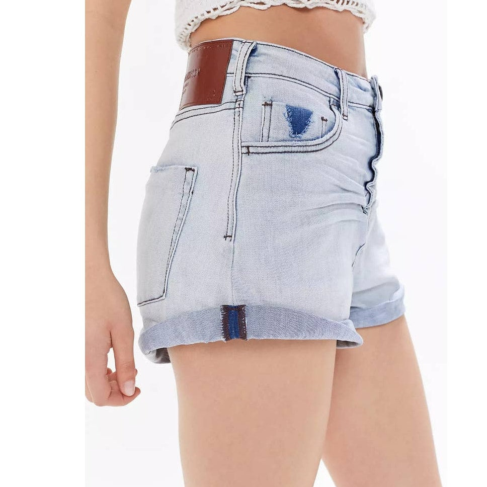 New One Teaspoon Bandits Mid-Rise Denim Shorts $149 Midwest SIZE 26 Bleach Wash
