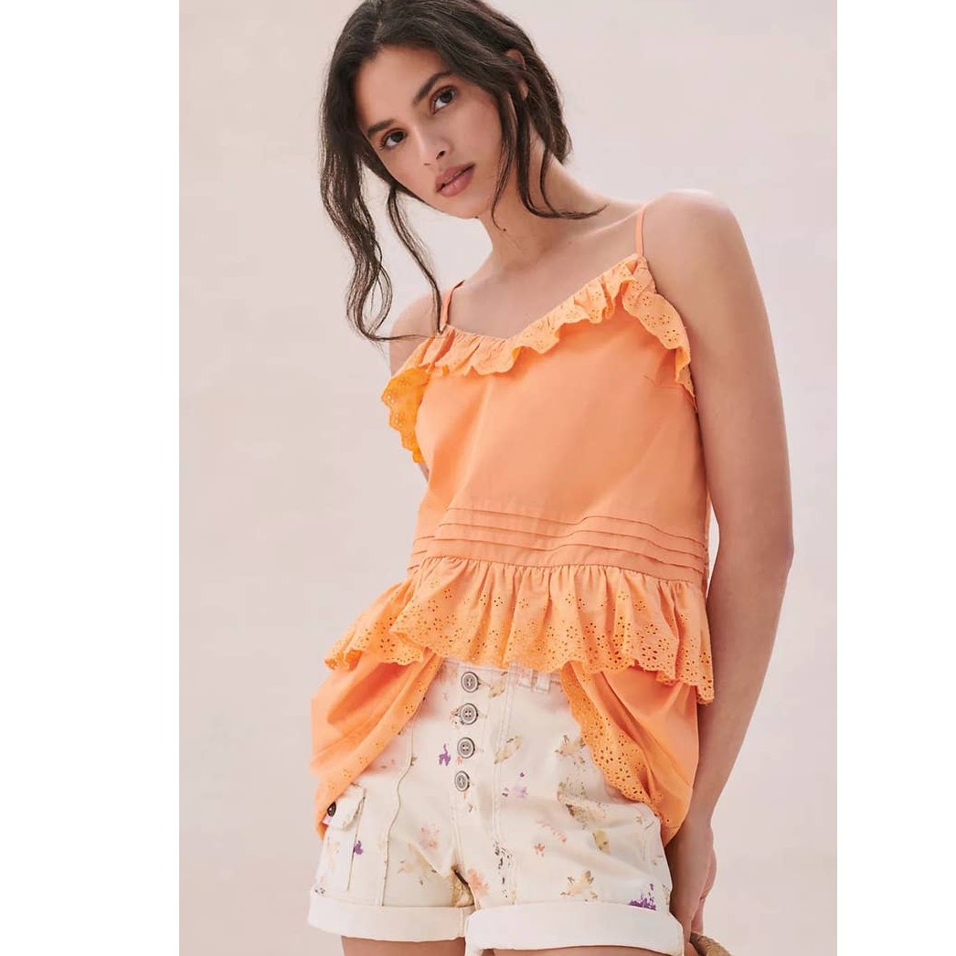 Anthropologie Mare Josephine Eyelet Ruffled Tank