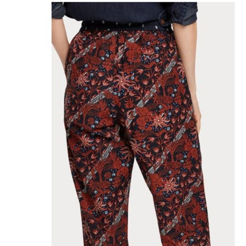 New Anthropologie Scotch & Soda Hanley Trousers $125 SMALL Floral Elastic Waist