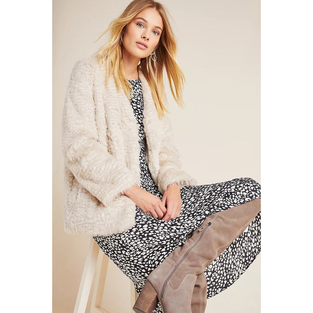 New Anthropologie Noemie Ultra Plush Faux Fur Coat $220
