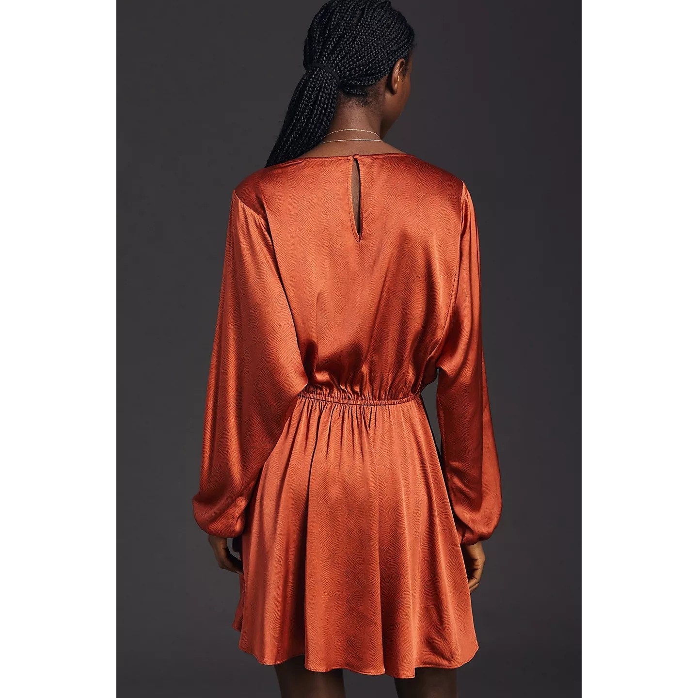 New Anthropologie Caballero Long-Sleeve Mini Dress $180 X-SMALL Red Motif