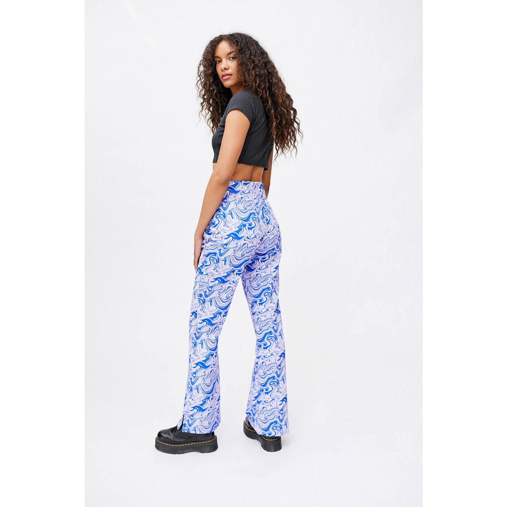 New Urban Outfitters Hosbjerg Adele Printed Flare Pant $208 LARGE  Purple Liquid